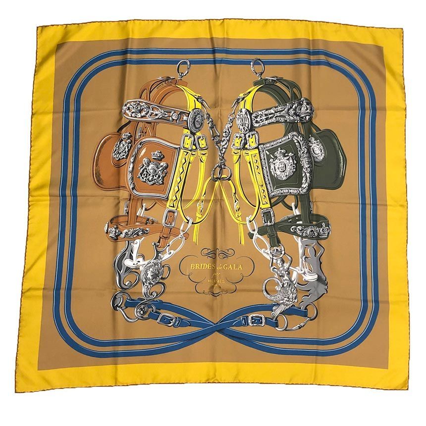Hermes Scarf Carre 90 Double Face Brides de Gala Ceremonial Bridle Silk 100% — view 5