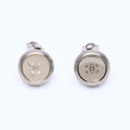 Chanel Vintage CC Logo Earrings 99 Metal Silver Gold