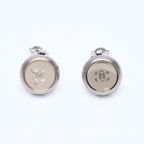 Chanel Vintage CC Logo Earrings 99 Metal Silver Gold
