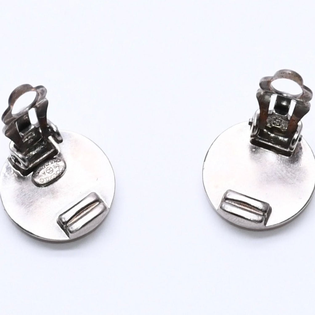 Chanel Vintage CC Logo Earrings 99 Metal Silver Gold — view 6