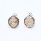 Chanel Vintage CC Logo Earrings 99 Metal Silver Gold