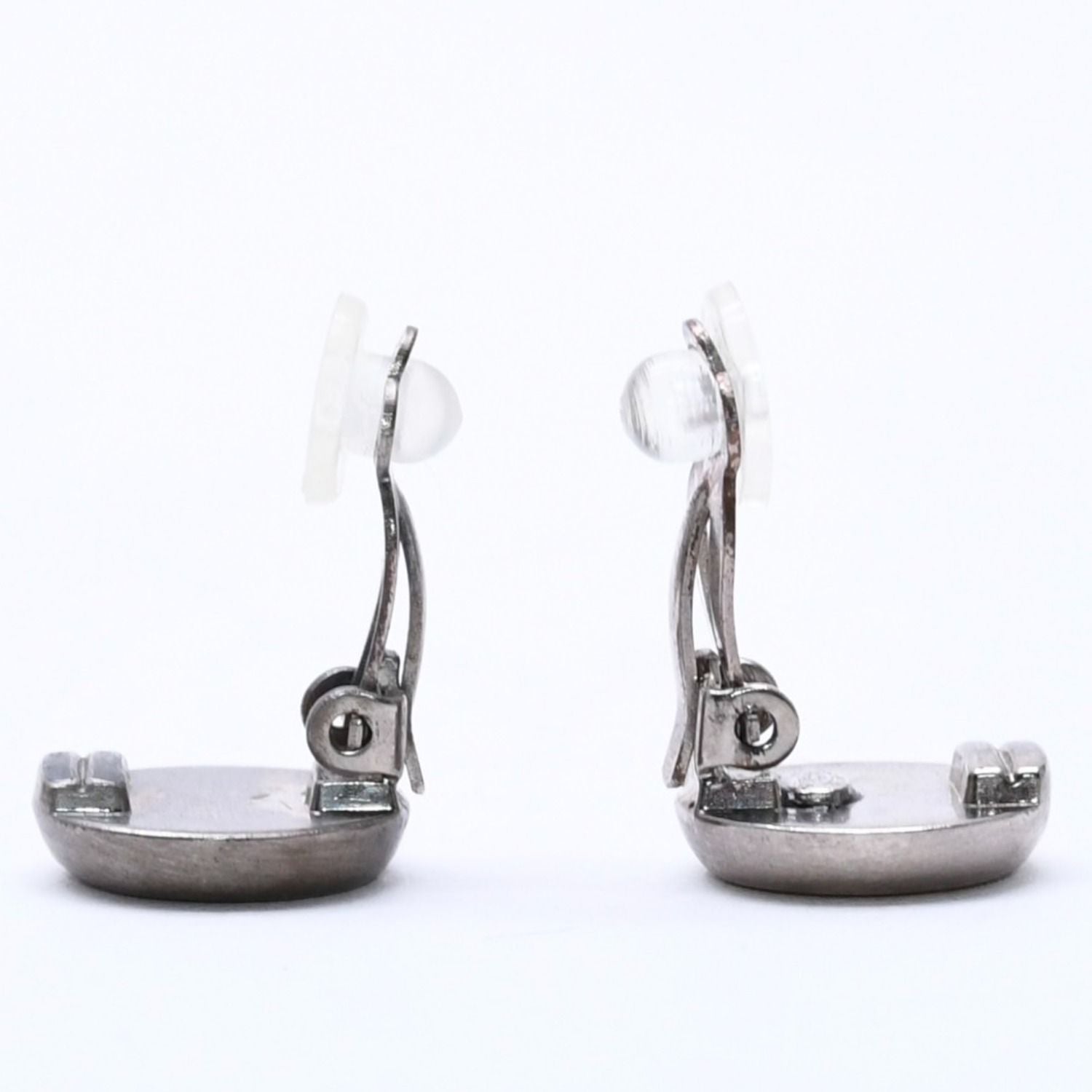 Chanel Vintage CC Logo Earrings 99 Metal Silver Gold — view 7