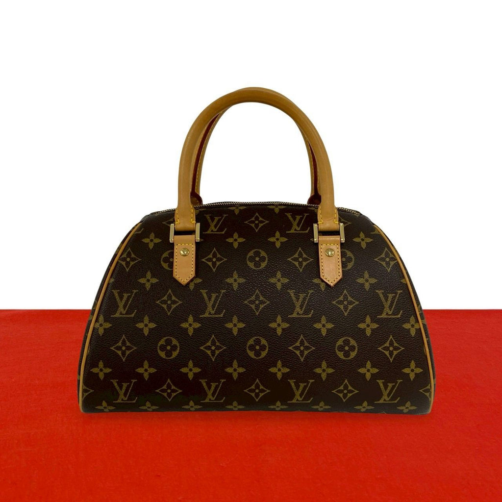 Louis Vuitton Riviera MM Monogram Leather Mini Boston Bag Brown