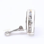 Chanel CC Logo Earrings 97 Resin Metal Aurora Clear Silver — view 4