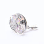 Chanel CC Logo Earrings 97 Resin Metal Aurora Clear Silver — view 2