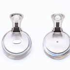 Chanel CC Logo Earrings 97 Resin Metal Aurora Clear Silver — view 6