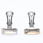 Chanel CC Logo Earrings 97 Resin Metal Aurora Clear Silver — view 7