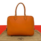 Hermes Plume 32 Vo Garibaldi Leather Mini Boston Bag Orange