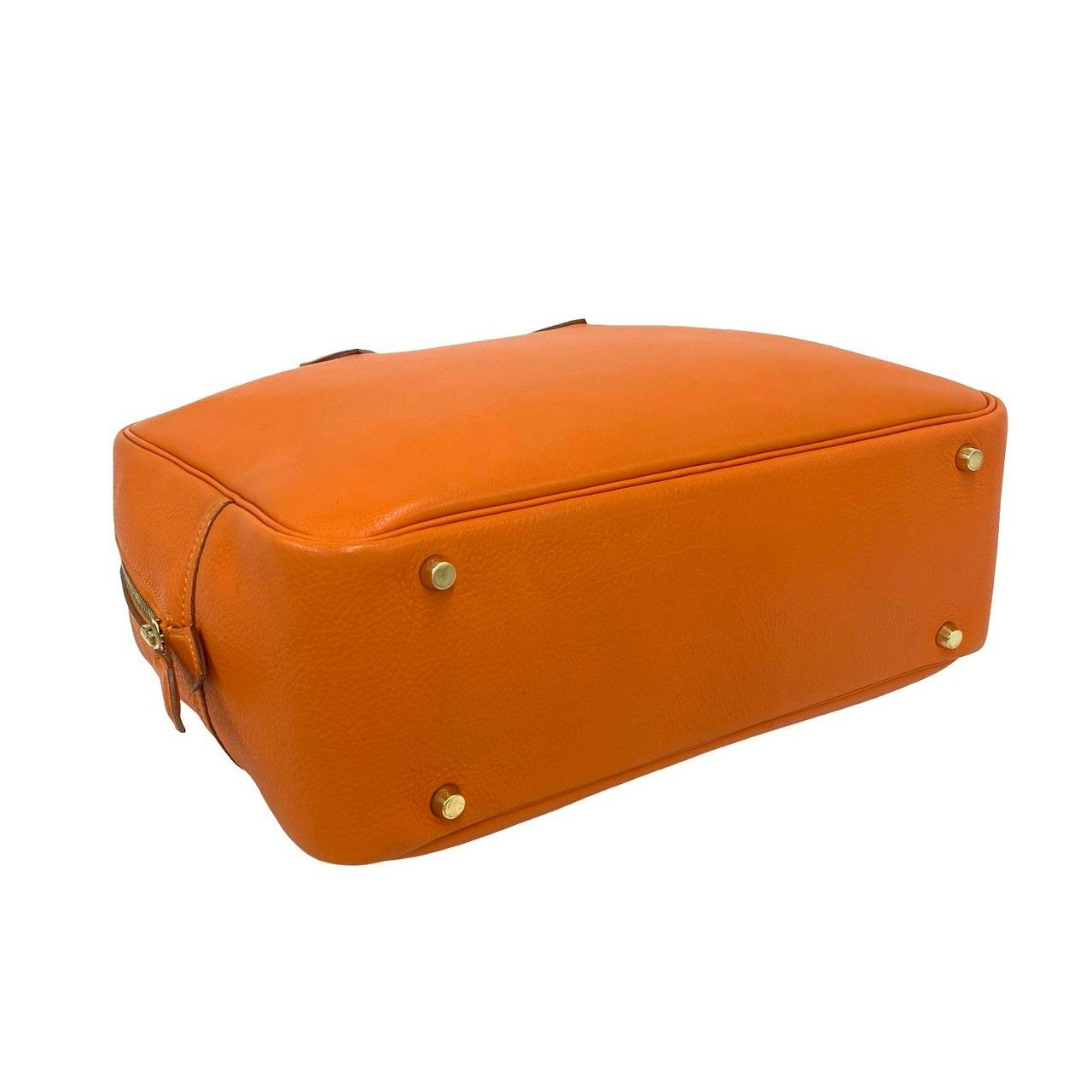 Hermes Plume 32 Vo Garibaldi Leather Mini Boston Bag Orange — view 7