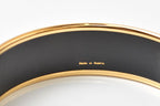 Hermes Bangle Bracelet Enamel GM Black Gold Horse Motif — view 3