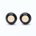 Chanel CC Logo Earrings 99 Resin Metal White Black Bicolor