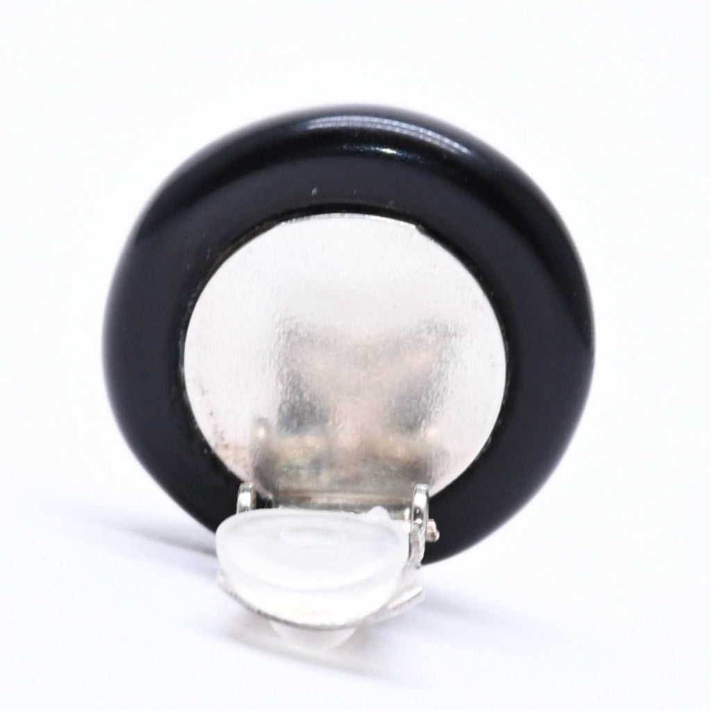 Chanel CC Logo Earrings 99 Resin Metal White Black Bicolor — view 5