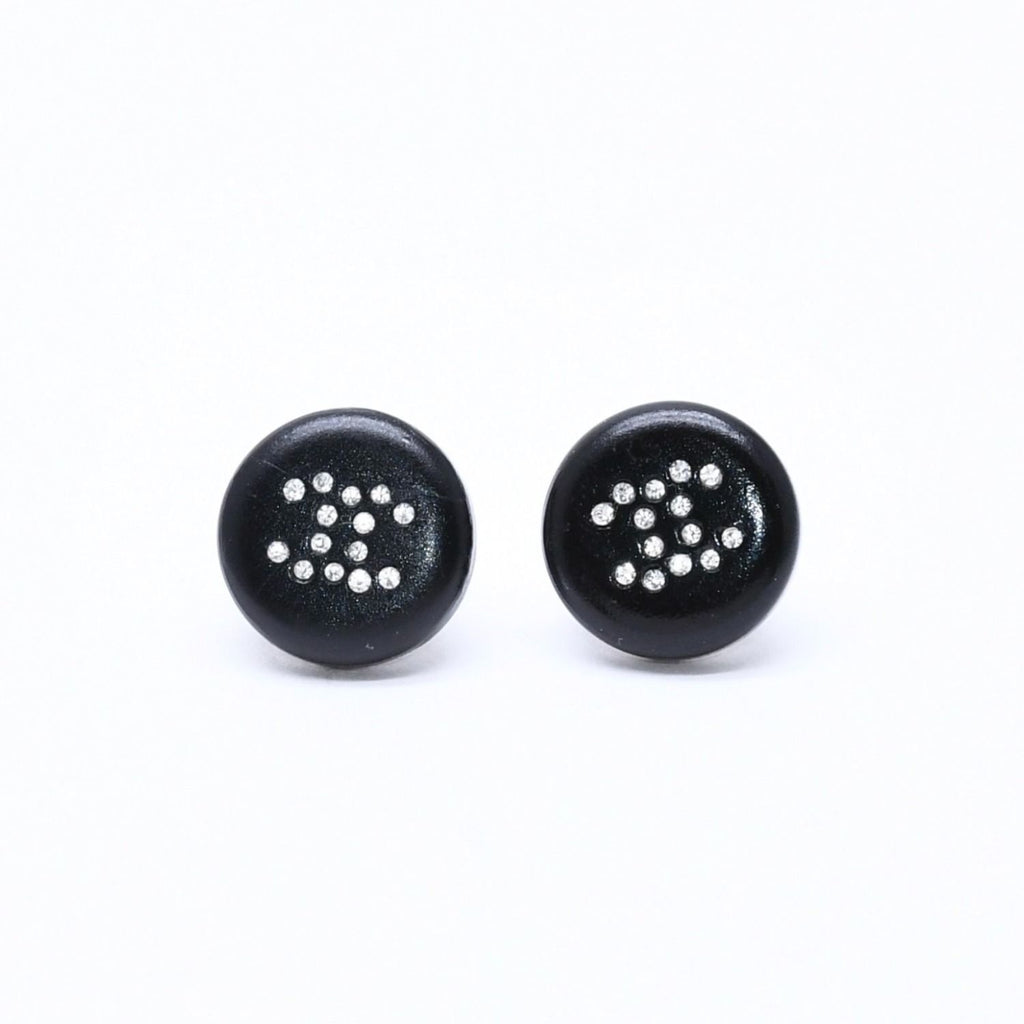 Chanel CC Logo Earrings 00 Resin Rhinestone Black