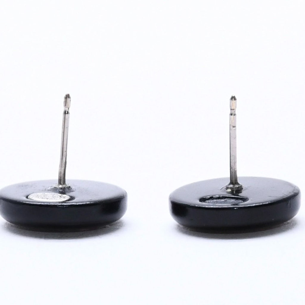 Chanel CC Logo Earrings 00 Resin Rhinestone Black — view 7