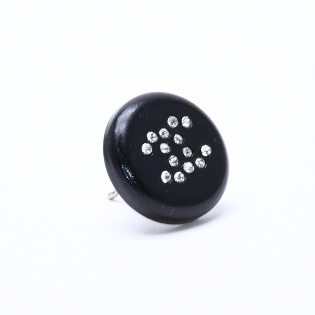 Chanel CC Logo Earrings 00 Resin Rhinestone Black — view 3
