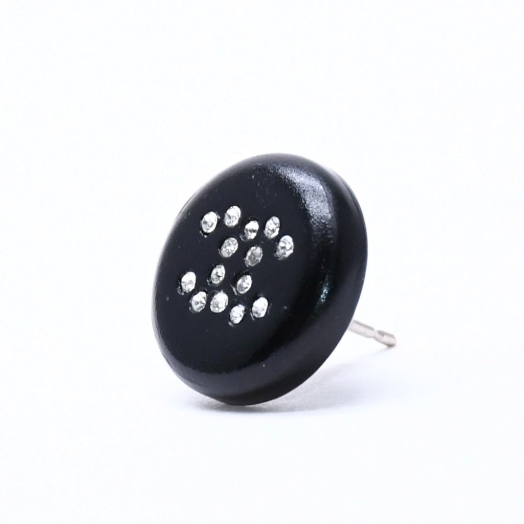 Chanel CC Logo Earrings 00 Resin Rhinestone Black — view 2