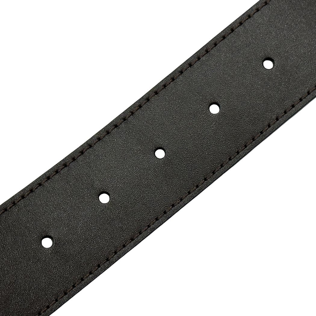 Louis Vuitton Belt Leather Ceinture Reversible Black Brown Silver Logo Adult — view 4