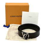 Louis Vuitton Belt Leather Ceinture Reversible Black Brown Silver Logo Adult — view 5