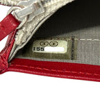 Chanel Wallet Sevruga Leather Red Silver CC Logo — view 7
