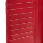 Chanel Wallet Sevruga Leather Red Silver CC Logo — view 9