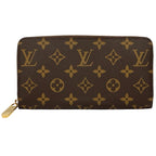 Louis Vuitton Wallet Monogram Zippy Brown Zip Around Logo Large Adult