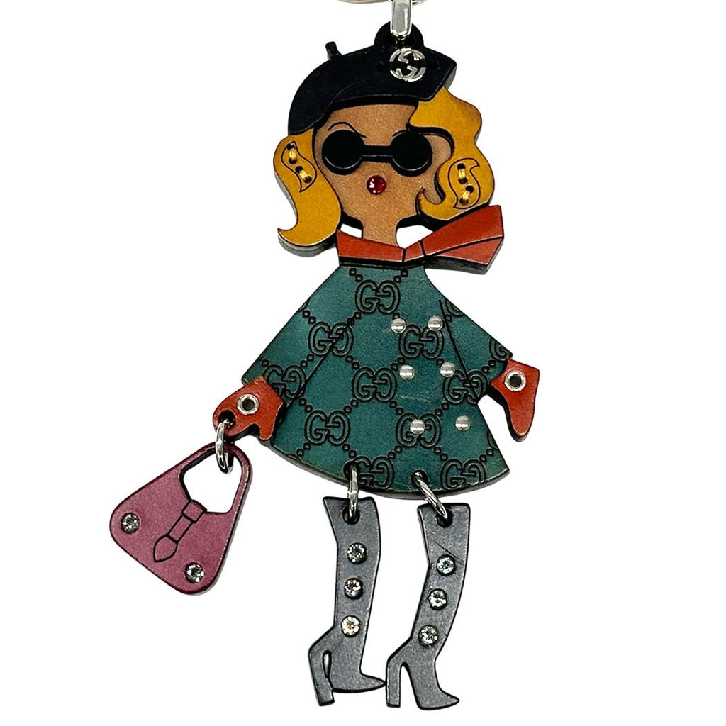 Gucci Charm Mademoiselle Wood Multicolor Doll Keychain — view 2