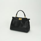 Fendi Peekaboo Small Mini Bag Tote Leather Black Gold 2-Way — view 2