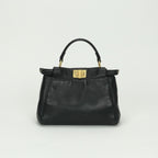 Fendi Peekaboo Small Mini Bag Tote Leather Black Gold 2-Way — view 3
