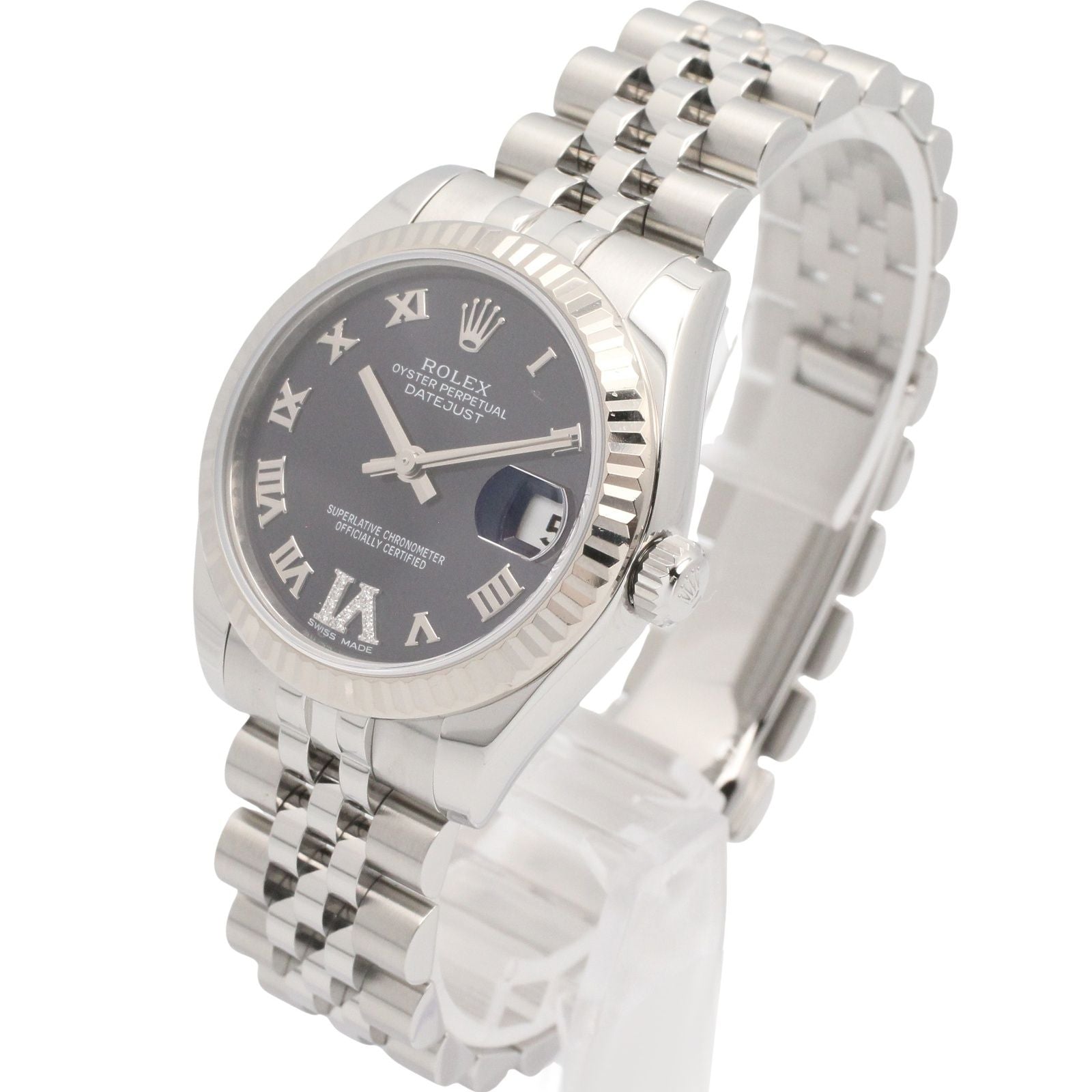 Rolex Watch Datejust VI Diamond Boys Aubergine 18k White Gold Stainless Steel — view 2