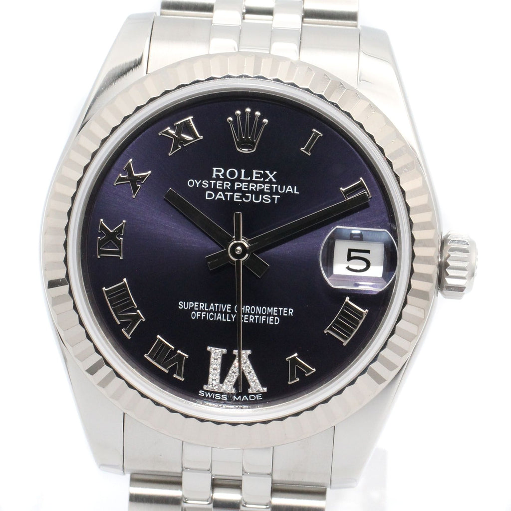 Rolex Watch Datejust VI Diamond Boys Aubergine 18k White Gold Stainless Steel — view 3