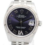 Rolex Watch Datejust VI Diamond Boys Aubergine 18k White Gold Stainless Steel — view 3