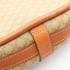 Celine Shoulder Bag Macadam Flap Beige Brown Canvas Leather — view 7