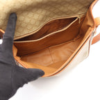 Celine Shoulder Bag Macadam Flap Beige Brown Canvas Leather — view 3