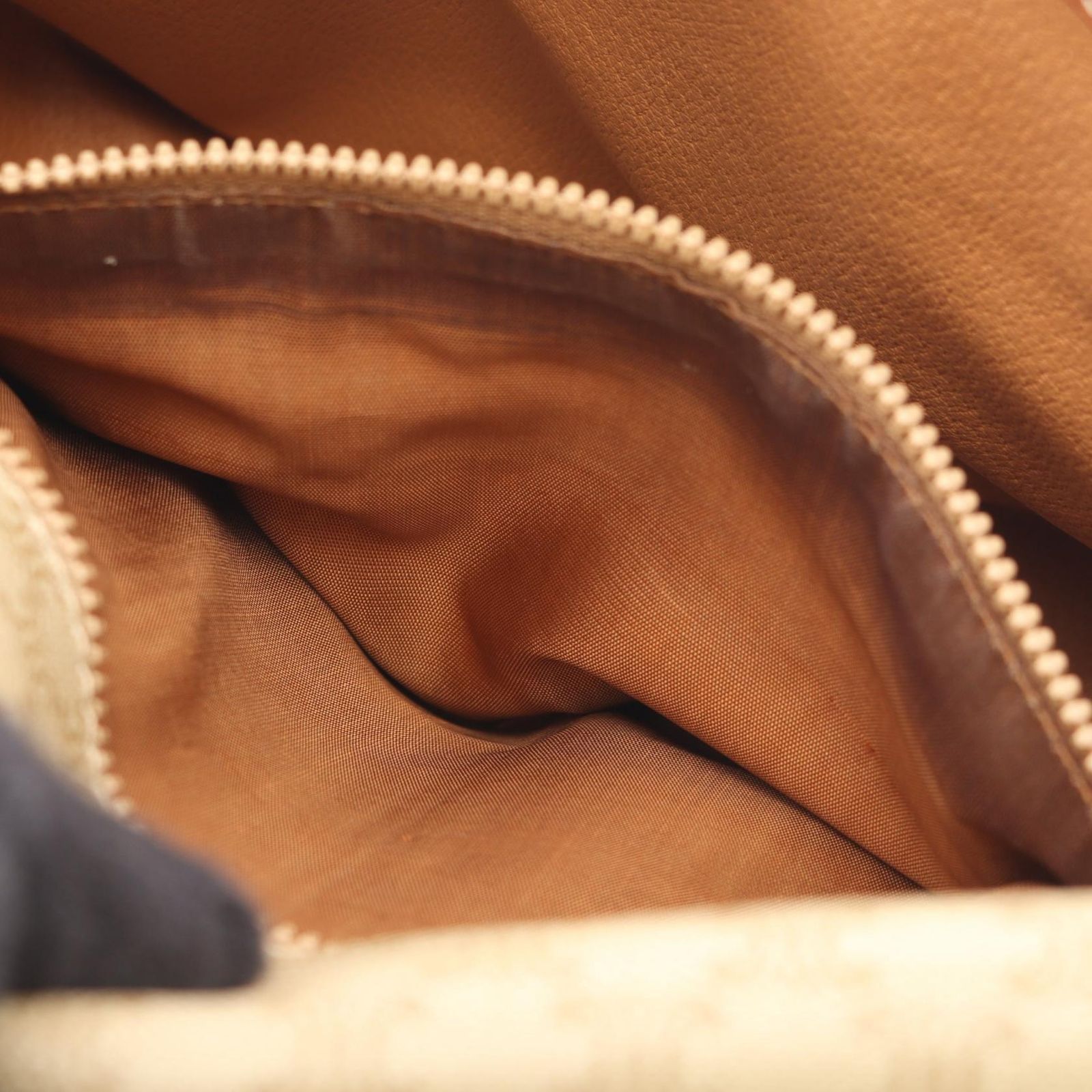 Celine Shoulder Bag Macadam Flap Beige Brown Canvas Leather — view 5