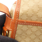 Celine Shoulder Bag Macadam Flap Beige Brown Canvas Leather — view 8
