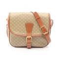 Celine Shoulder Bag Macadam Flap Beige Brown Canvas Leather