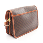 Celine Shoulder Bag Macadam Brown Dark Canvas Leather — view 2