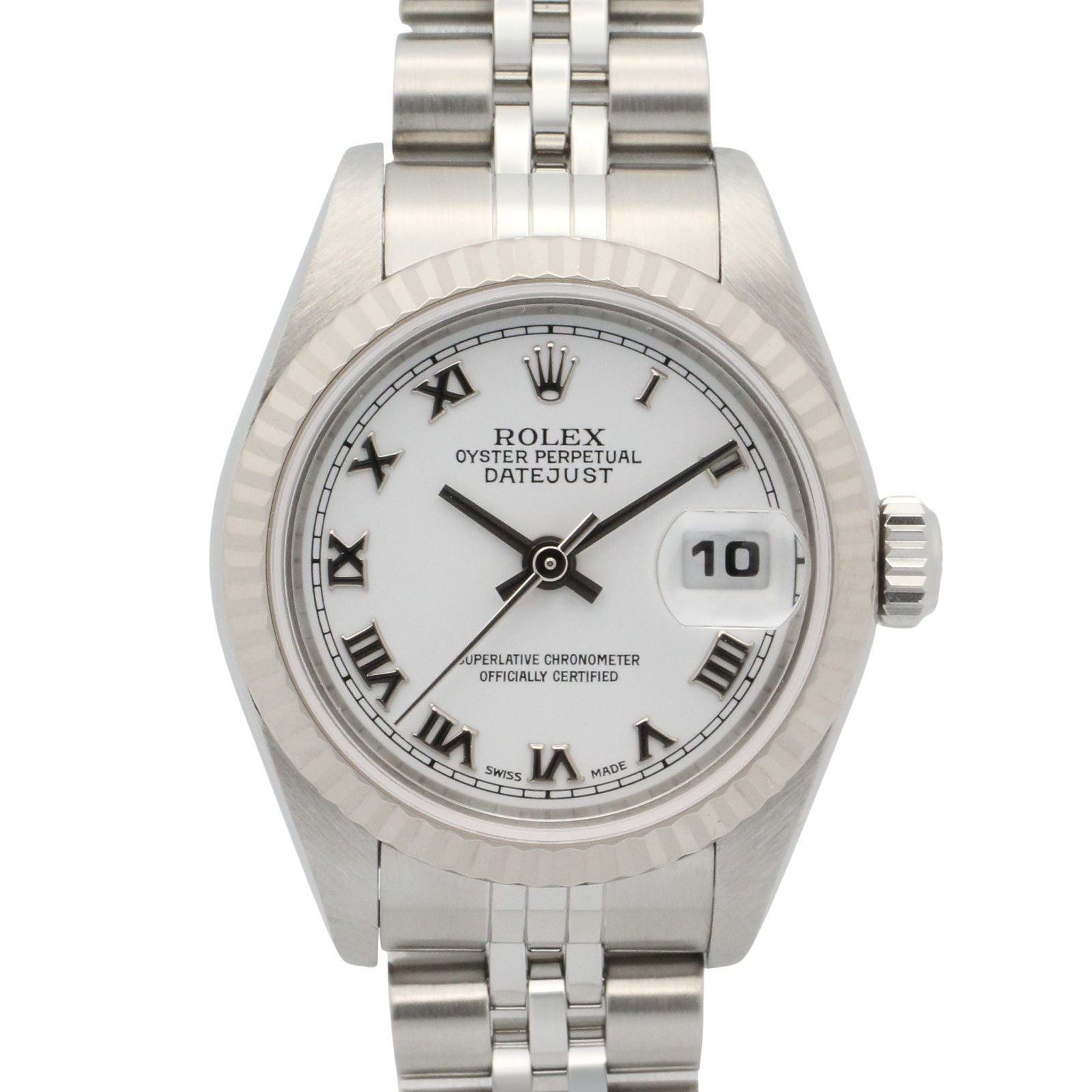 Rolex Datejust Number WH RO 18k White Gold Stainless Steel