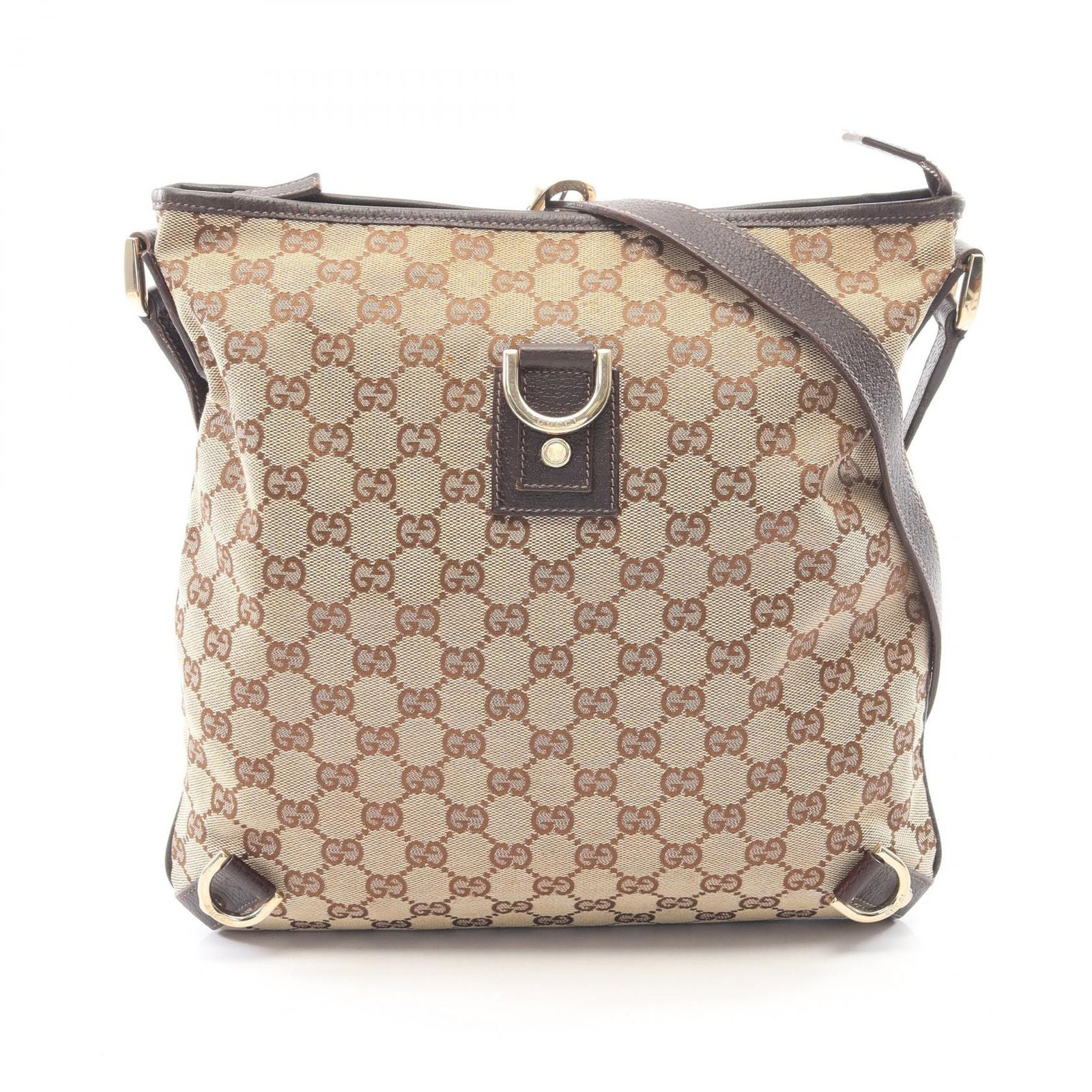 Gucci Shoulder Bag Abbey GG Canvas Beige Brown