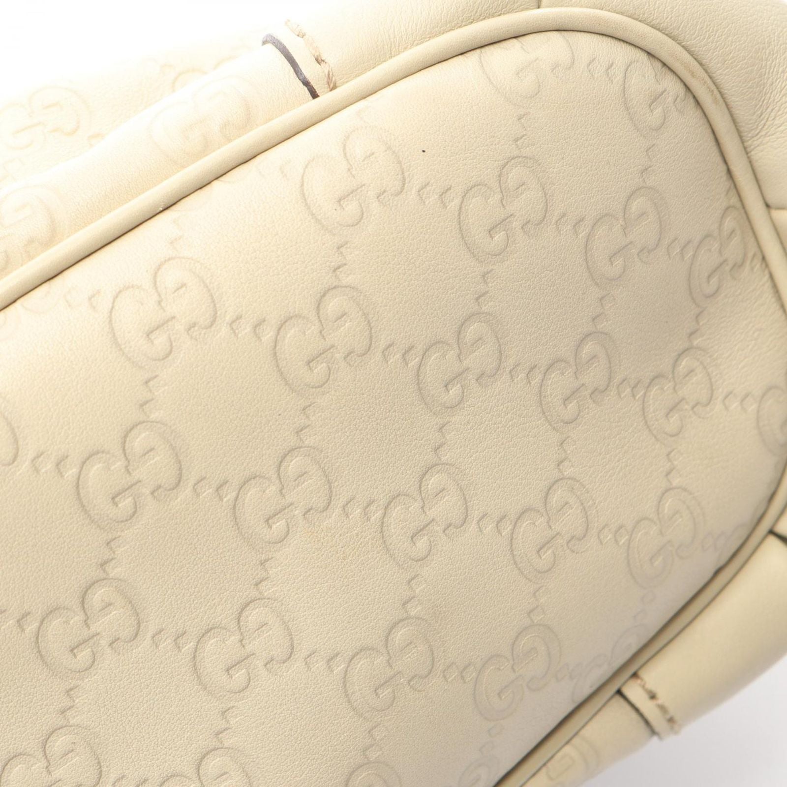 Gucci Handbag 2-Way Ivory Leather Guccissima Shoulder — view 9