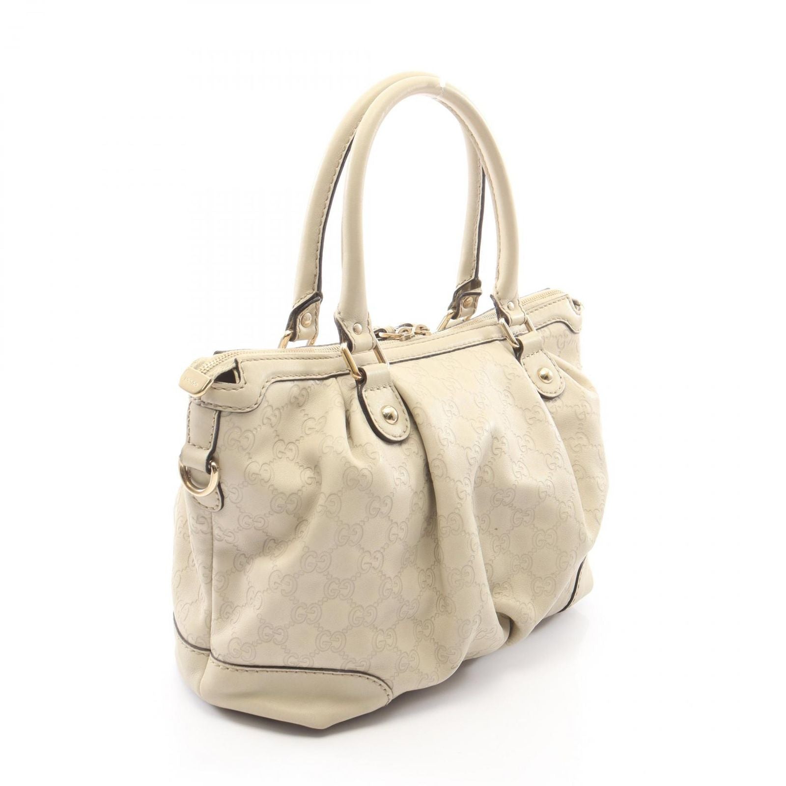Gucci Handbag 2-Way Ivory Leather Guccissima Shoulder — view 2