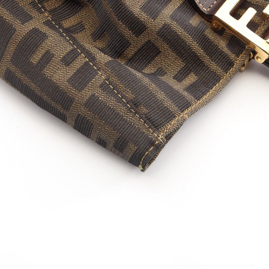 Fendi Tote Zucca Brown Black Canvas Leather Handbag — view 7