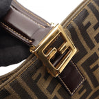 Fendi Tote Zucca Brown Black Canvas Leather Handbag — view 8