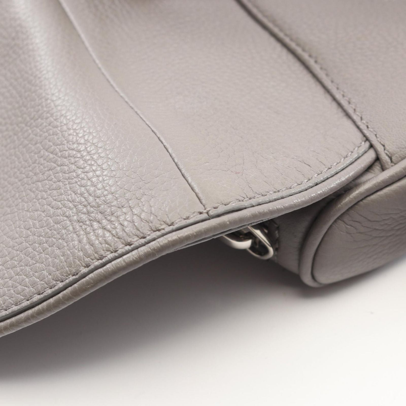 Dior le Waist Bag Saddle Gray Leather Body Back — view 5