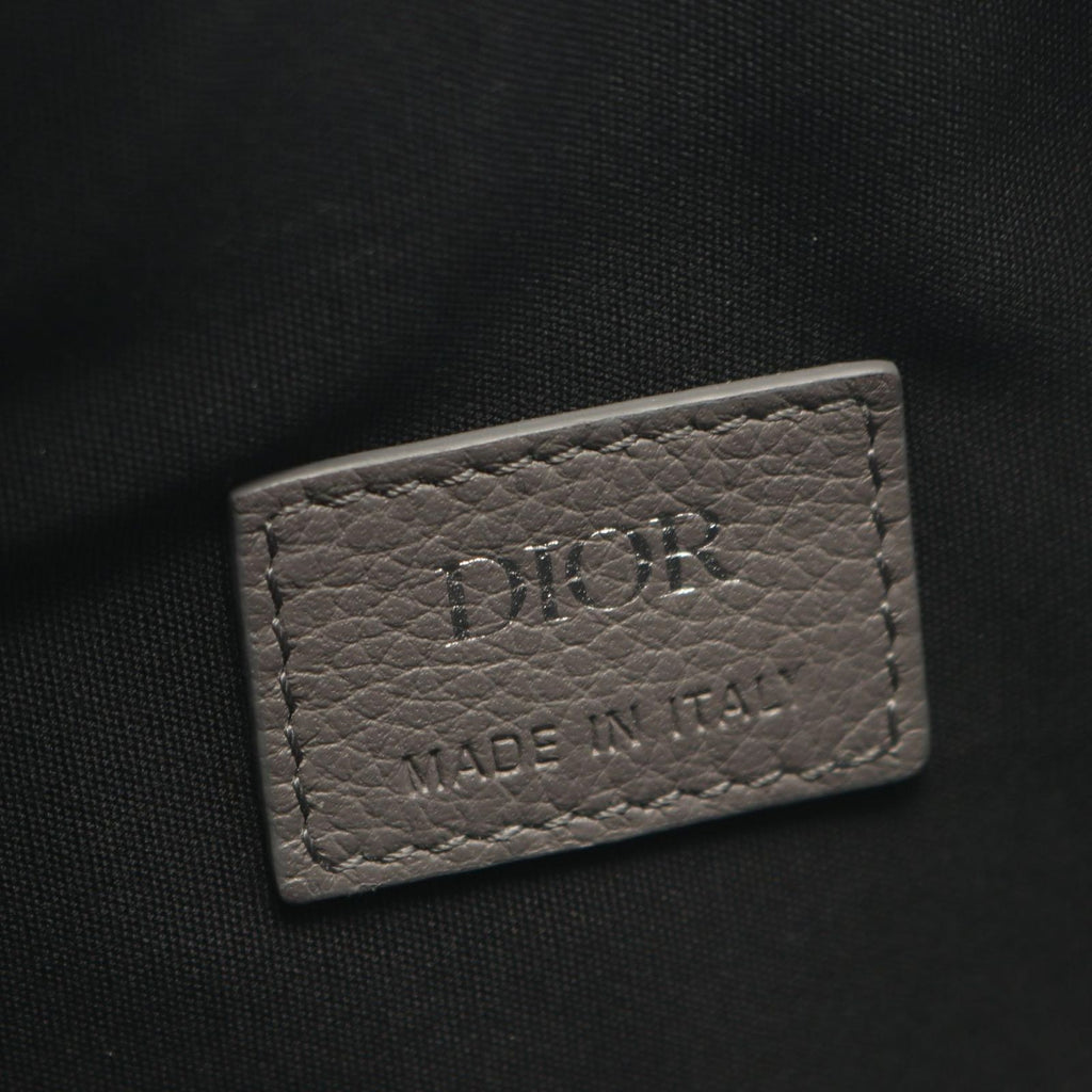 Dior le Waist Bag Saddle Gray Leather Body Back — view 4