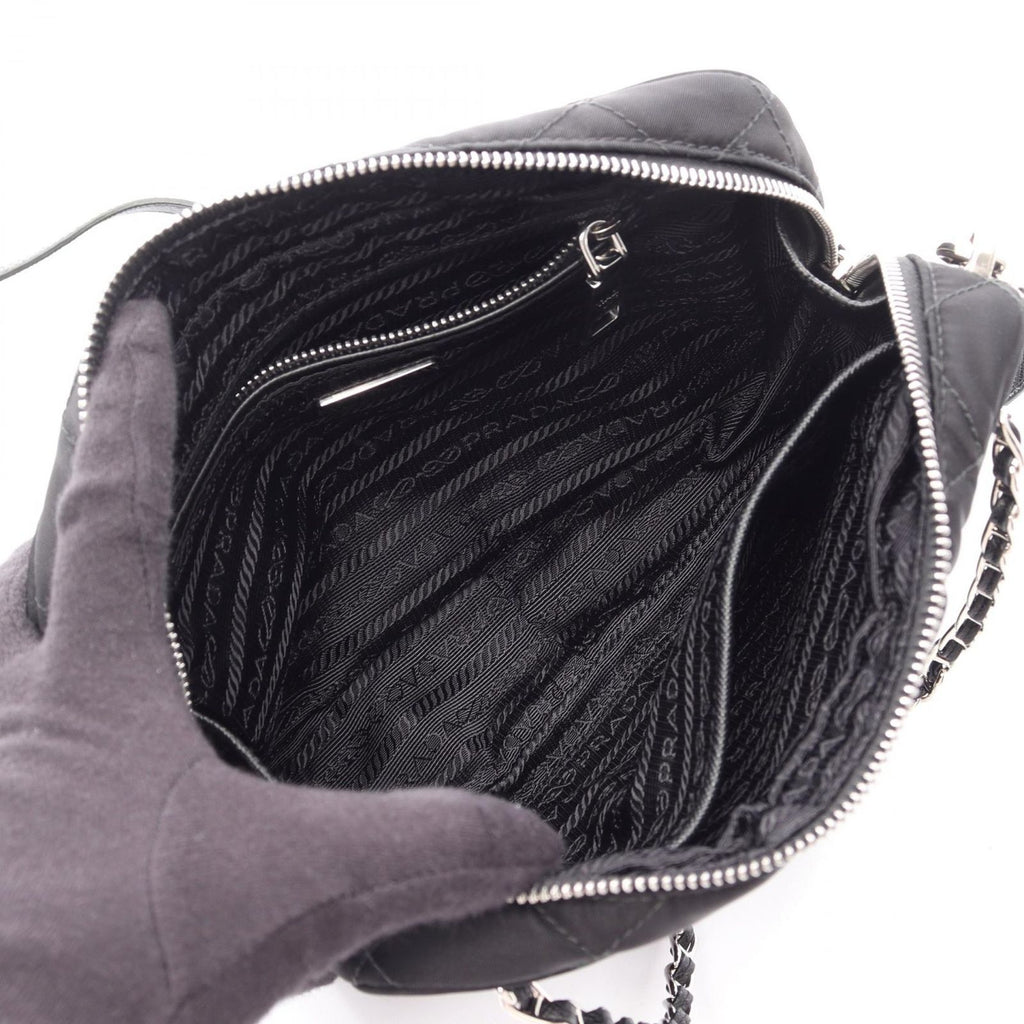 Prada Handbag Tessuto Impuntu 2-Way Black Nylon Saffiano Leather Quilted — view 3