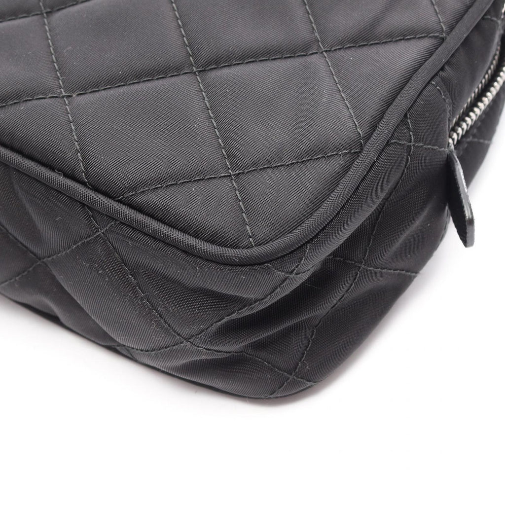 Prada Handbag Tessuto Impuntu 2-Way Black Nylon Saffiano Leather Quilted — view 5