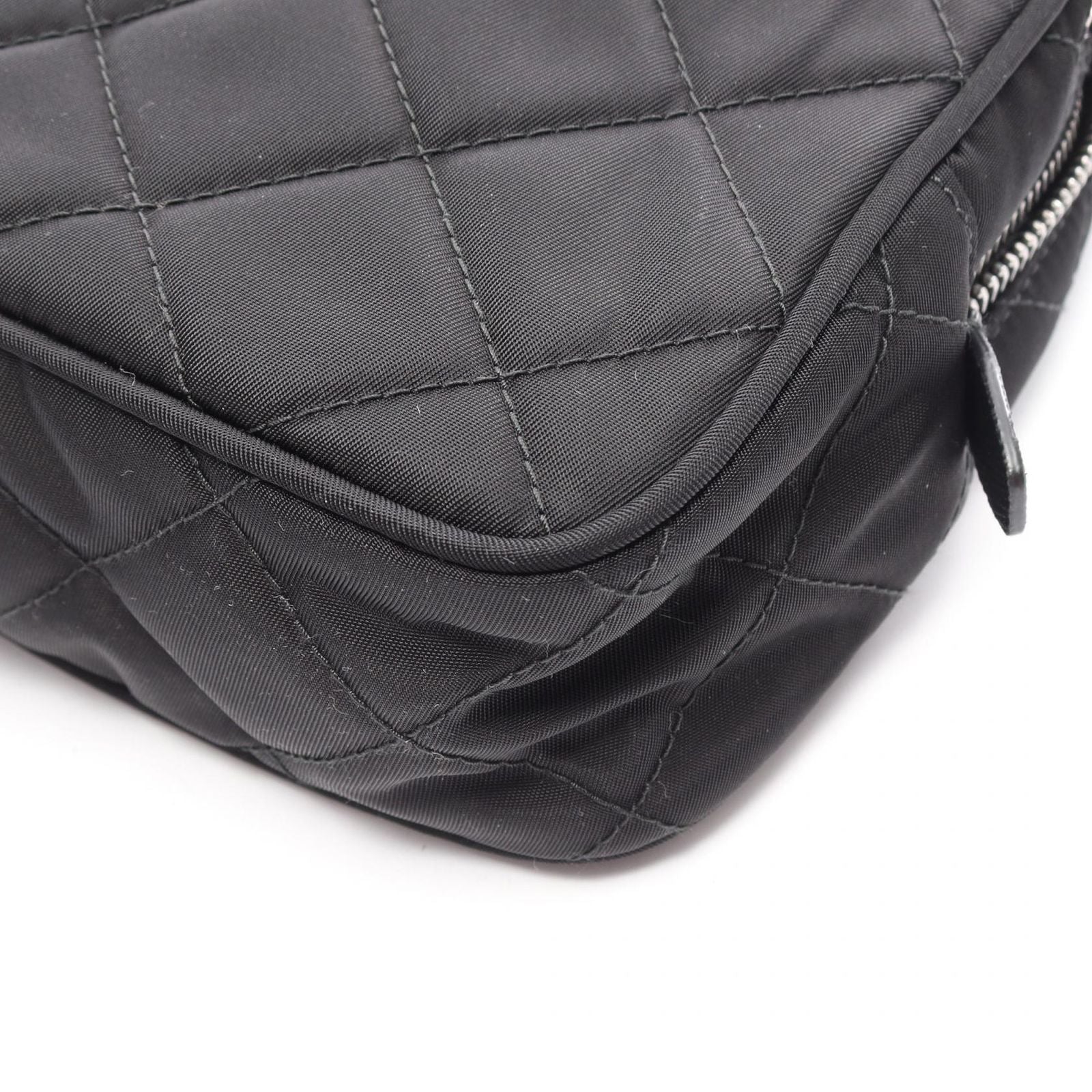 Prada Handbag Tessuto Impuntu 2-Way Black Nylon Saffiano Leather Quilted — view 5
