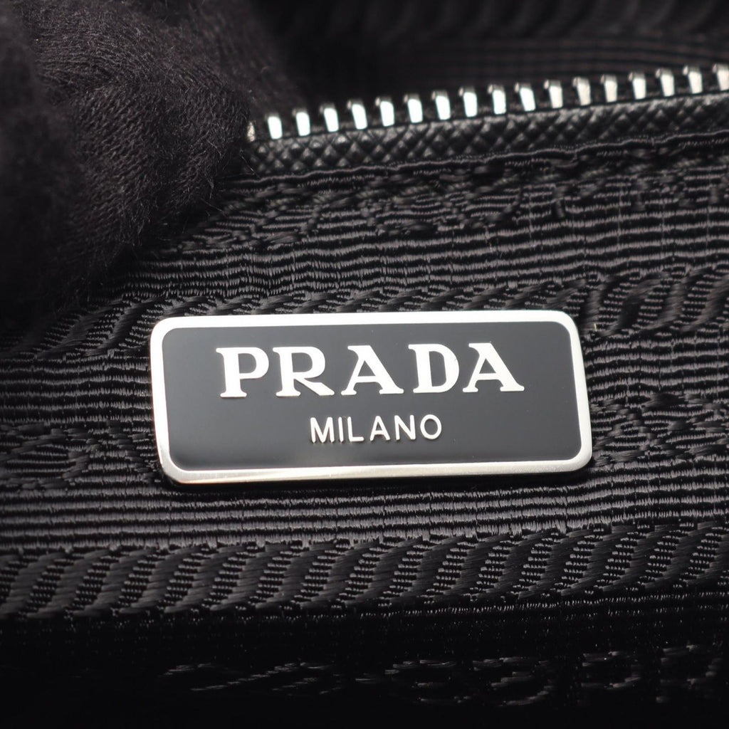 Prada Handbag Tessuto Impuntu 2-Way Black Nylon Saffiano Leather Quilted — view 4