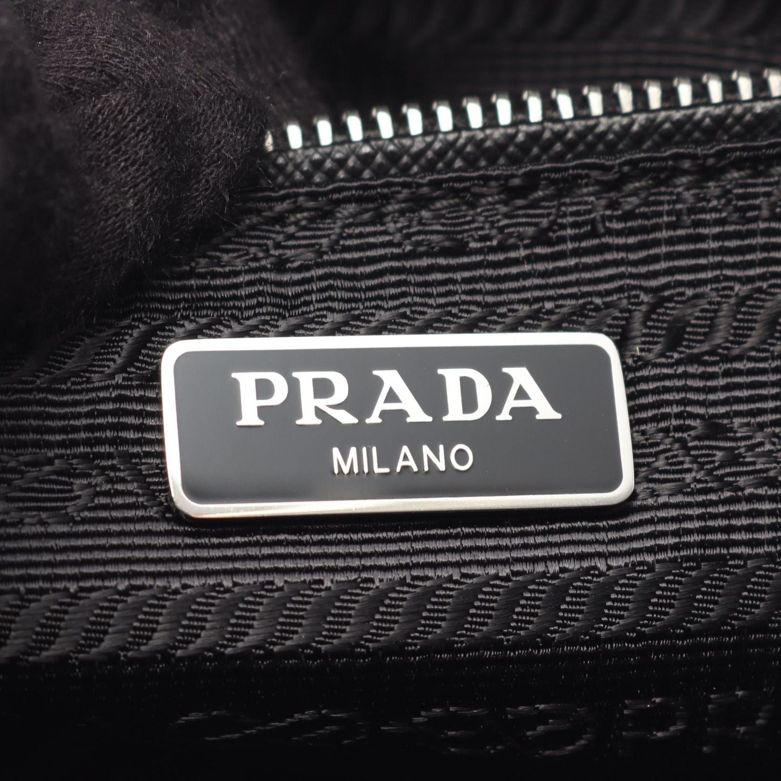 Prada Handbag Tessuto Impuntu 2-Way Black Nylon Saffiano Leather Quilted — view 4